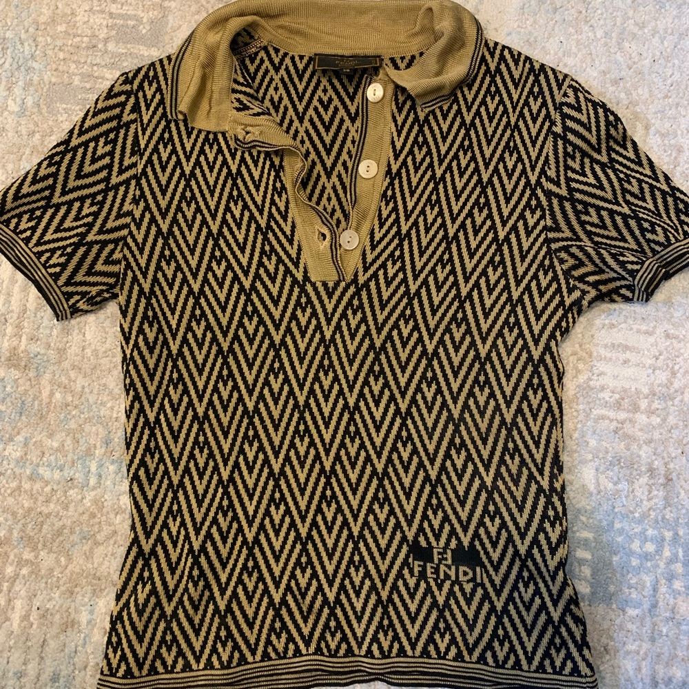 Vintage Fendi Button Up Collared Short Sleeve